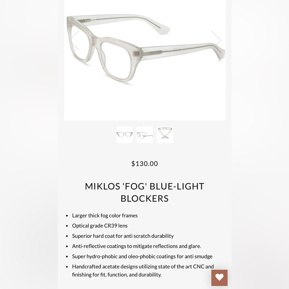 CADDIS MIKLOS 'FOG' BLUE-LIGHT BLOCKERS GLASSES